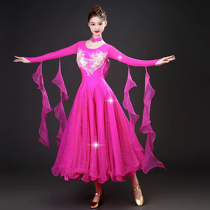 Новинка 2022 года, женское платье для бальных танцев, для вальса, для взрослых, Современные бальные костюмы, костюмы для танго, румбы