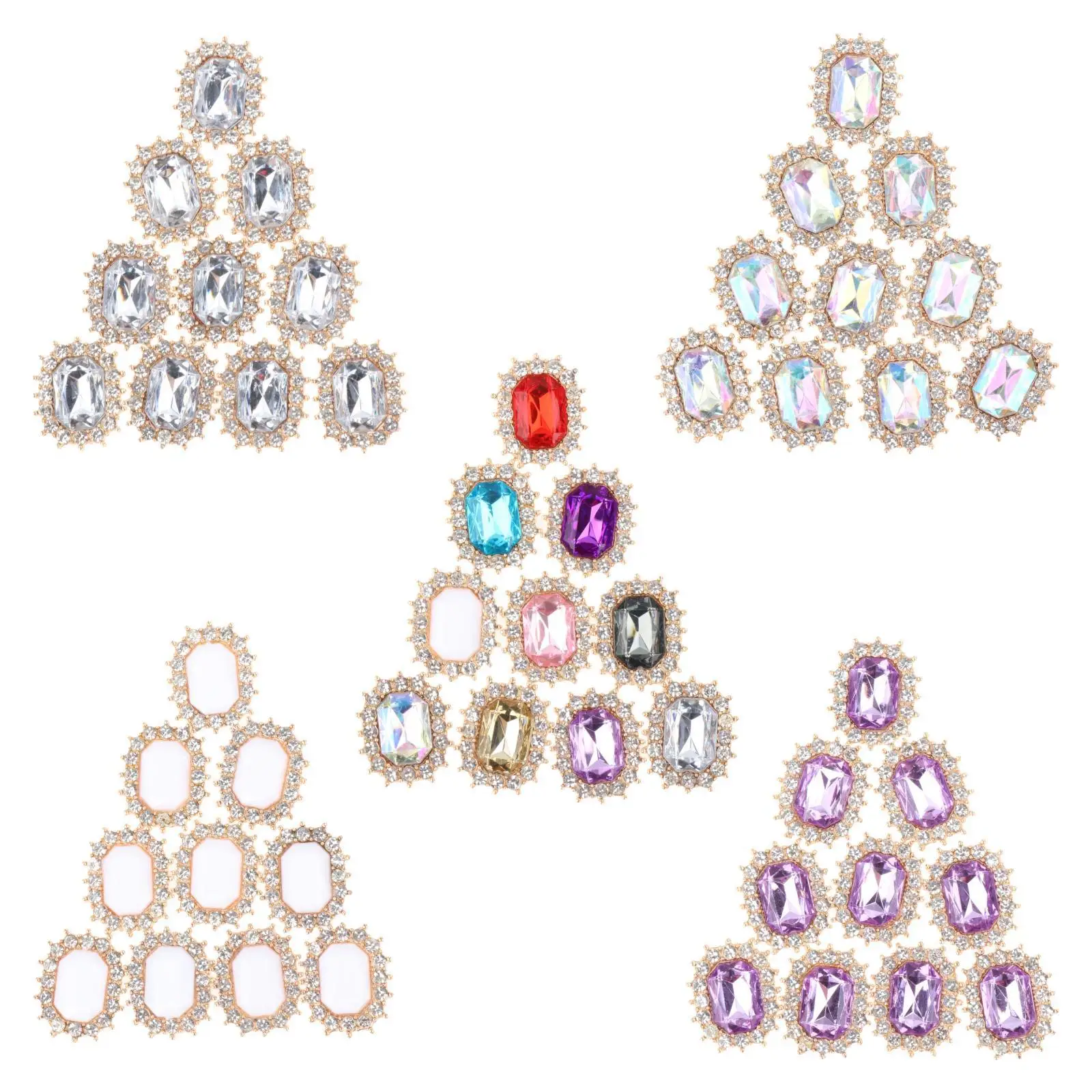 10Pcs Metal Rhinestone Buttons Crafts Decorative Women Girls for Jewelry Making Brooch