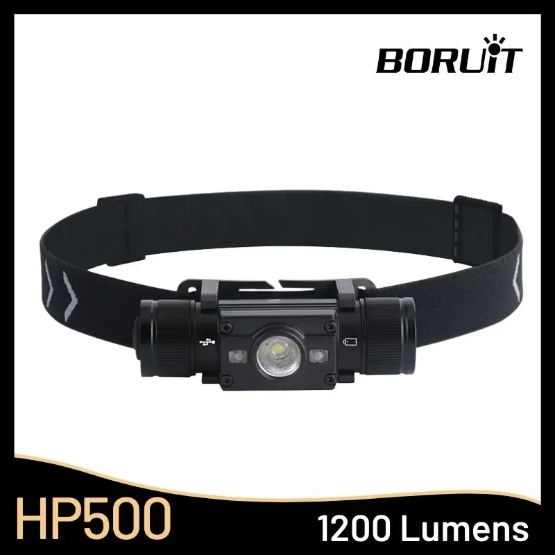 

Фонарь налобный BORUiT HP500, 850 лм, 7 ярких режимов, IPX6