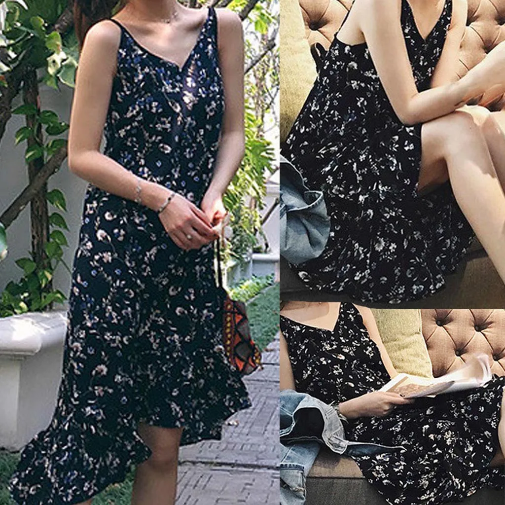 

Женское длинное пляжное платье с V-образным вырезом, без рукавов