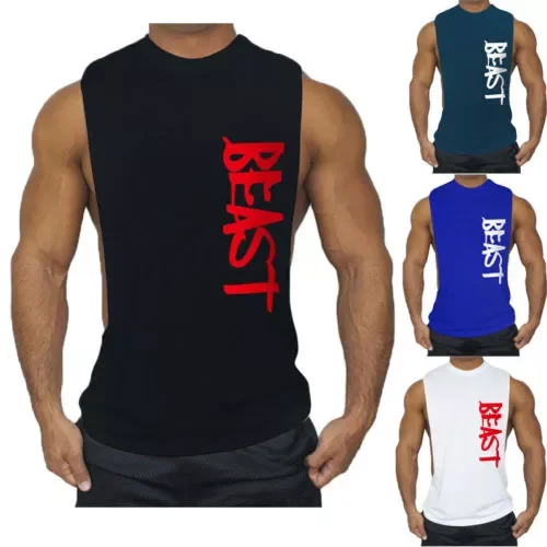 

NEW IN Bodybuilding Tank Top Men Gym Sport Clothes Fitness Singlet Sleeveless Muscle Vest Cotton Soft O-neck Tees Tops