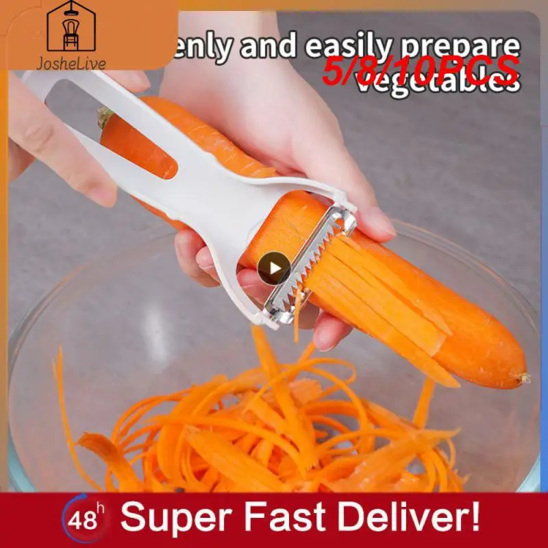 

5/8/10PCS Durable Carrot Peeler Kitchen Potato Slicer Shredder Hanging Hole Design Wire Cutter Multifunctional