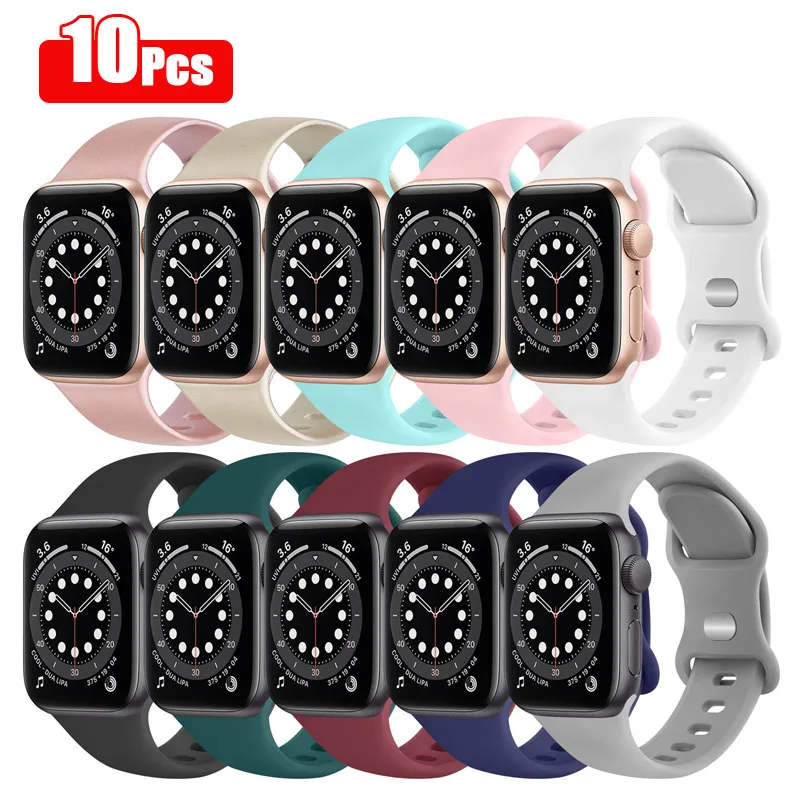 

Ремешок для часов Apple Watch Band 38 мм 42 мм 40 мм 44 мм 45 мм, браслет для iWatch 7 6 5 4 3 2 1 SE, 10 шт./6 шт./5 шт./лот