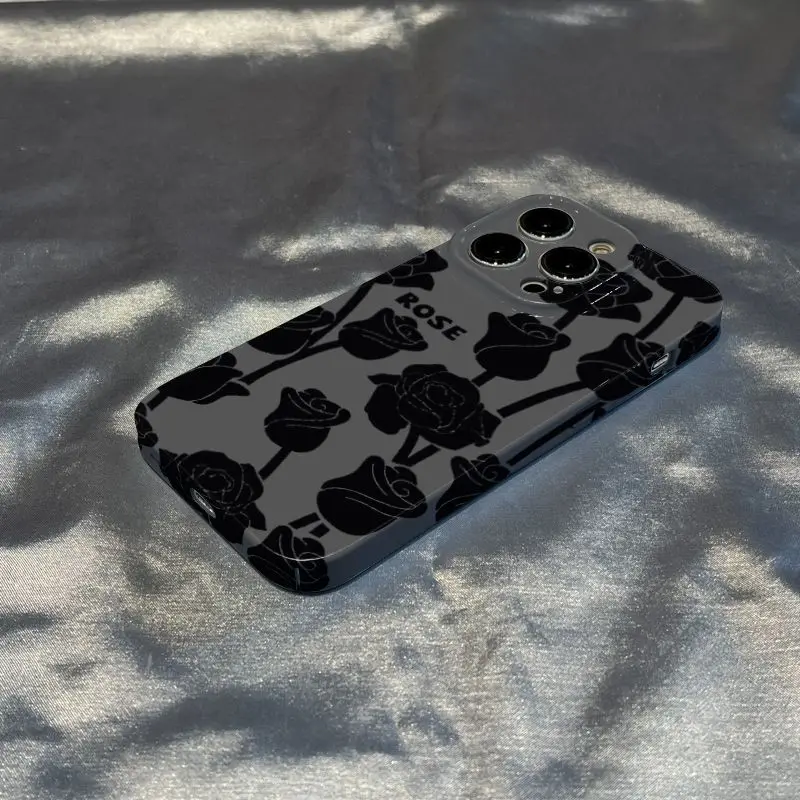 

Suitable For Apple 14promax Film Phone Case 13/12/11 Full Black Rose