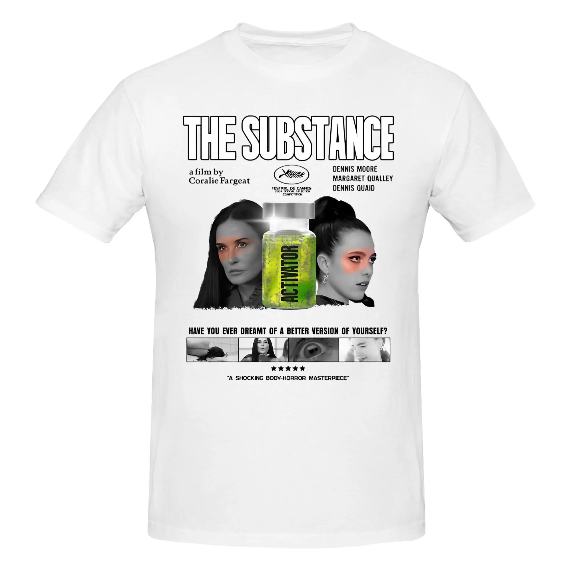 Novelty Horror The Substance 2024 T Shirt Men's Cotton Short Sleeve Round Neck Summer Clothing