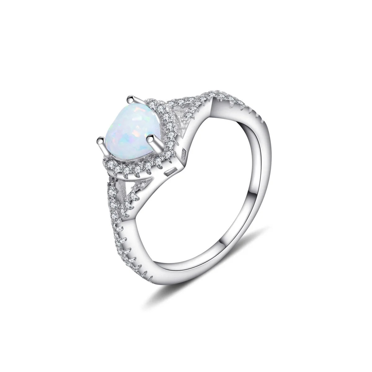 

Лидер продаж, набор бриллиантов из стерлингового серебра S925, модное женское кольцо с австралийским сокровищами в форме сердца, простое кольцо с драгоценным камнем