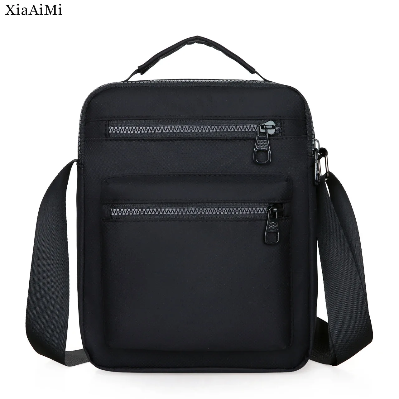 New Men's Shoulder Bag Casual Sports Nylon Messenger Bag Black Work Travel Men's Small Bag Chest Bag Solid Color
