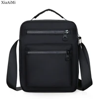 new mens shoulder bag casual sports nylon messenger bag black work travel mens small bag chest bag solid color