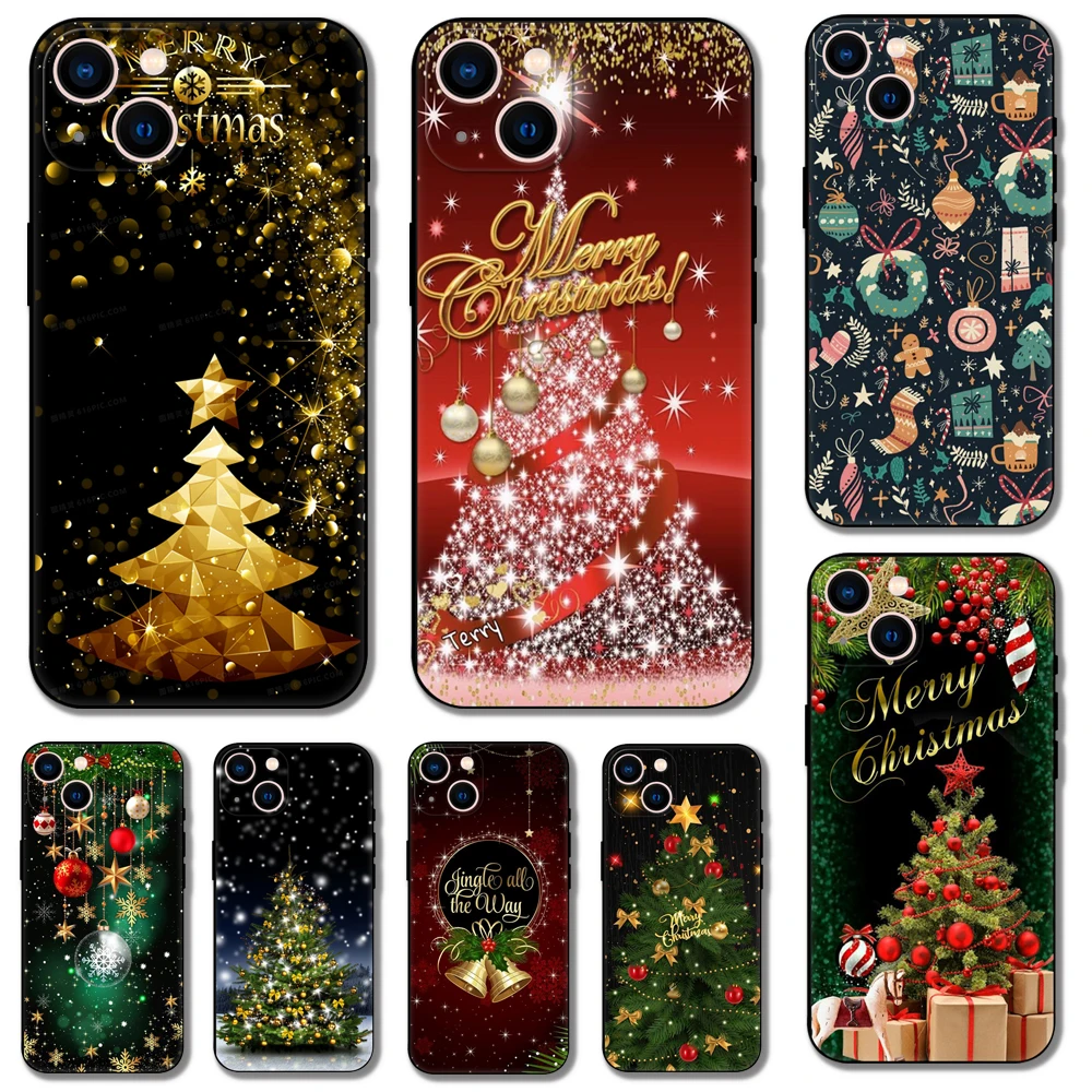 

Snow Merry Christmas phone case for iphone 14 5s 2020se 6 6s 7 8 plus x 10 XR XS 11 12 13 mini pro MAX black soft tpu back cover