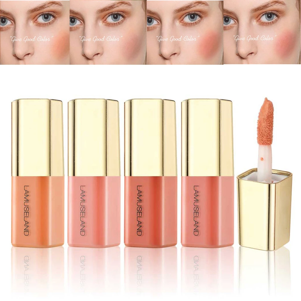 

4 Color Face Liquid Blush Eyeshadow Blusher High Quality Pigment Long Lasting Natural Cheek Cream Makeup Cosmetic