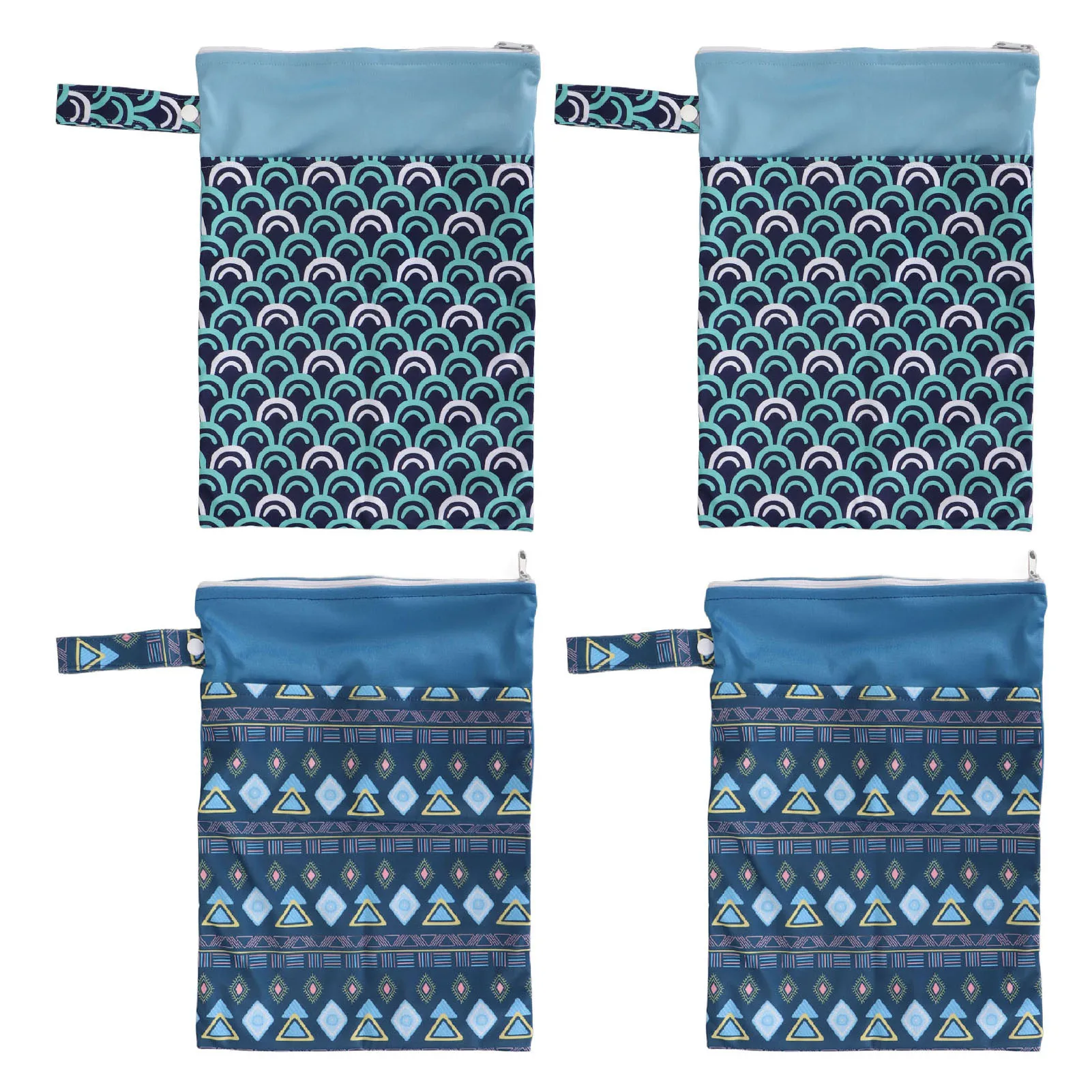 

Двойные сухие сумки на молнии для малышей, двойные карманы, детские товары из плотной ткани, влажные сухие сумки, переносная ручка из полиэстера для детской коляски