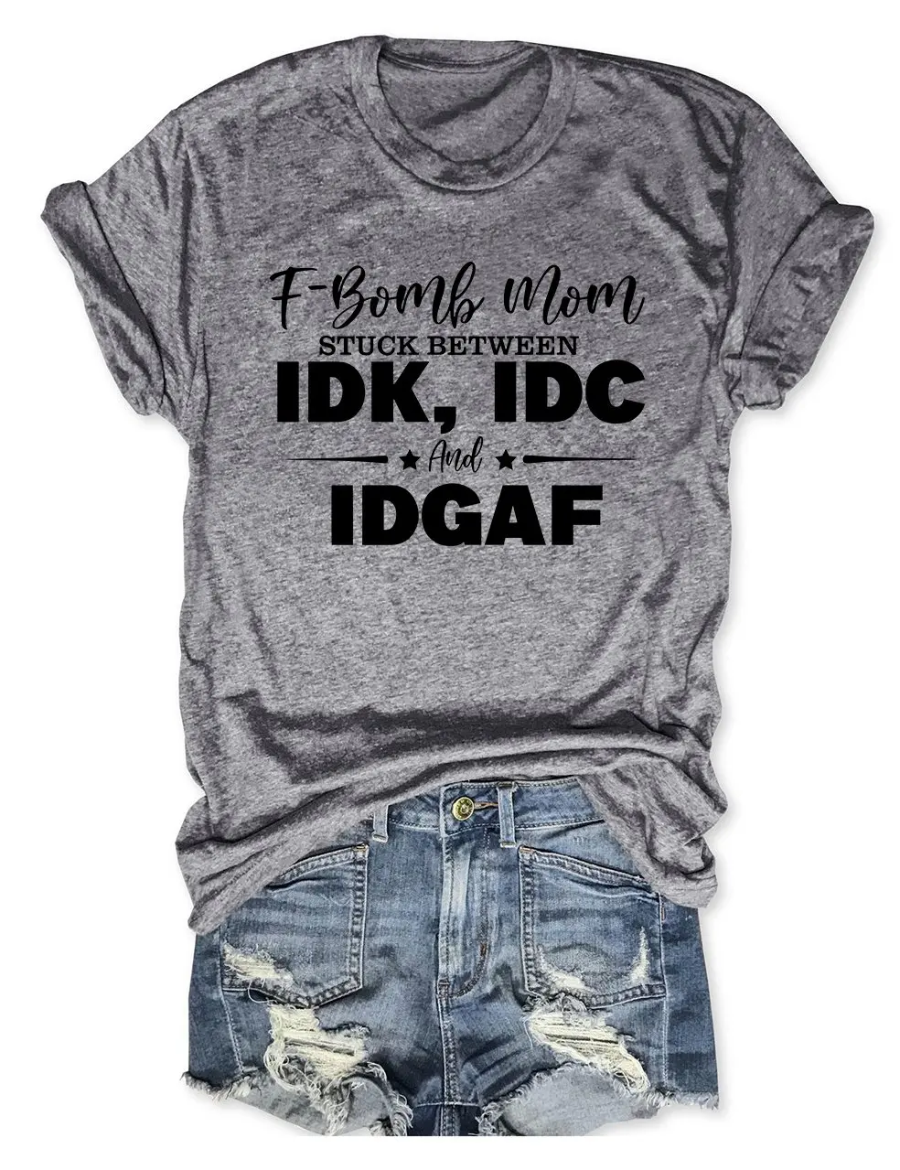 

Teeteety Womens High Quality 100% Cotton F-Bomb Mom Print O-neck T-shirt
