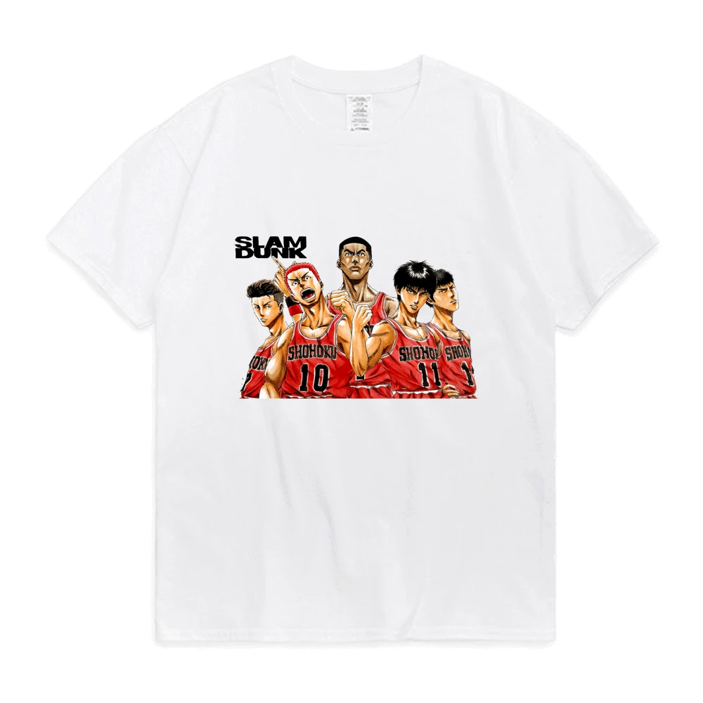 

Футболка с коротким рукавом для мужчин и женщин, милая Повседневная Свободная рубашка с рисунком аниме Slam Dunk, топы для колледжа и подростков