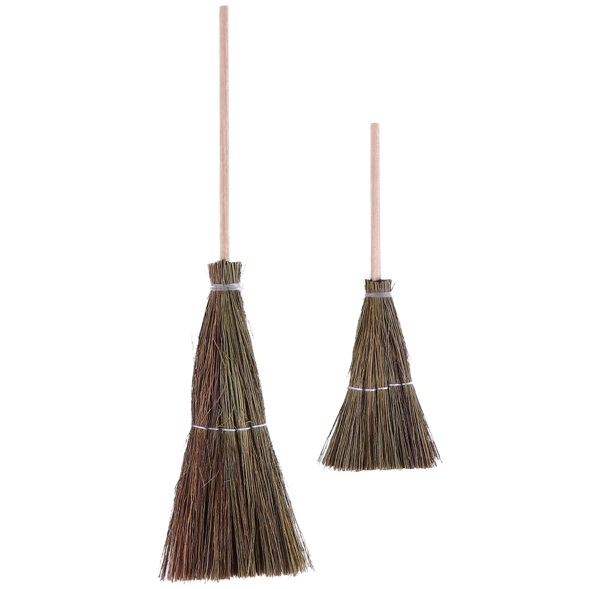 

2 Pcs Mini Handmade Broom Realistic Props Toys Dollhouse Decor Lovely Porps Corn Decorative Miniature