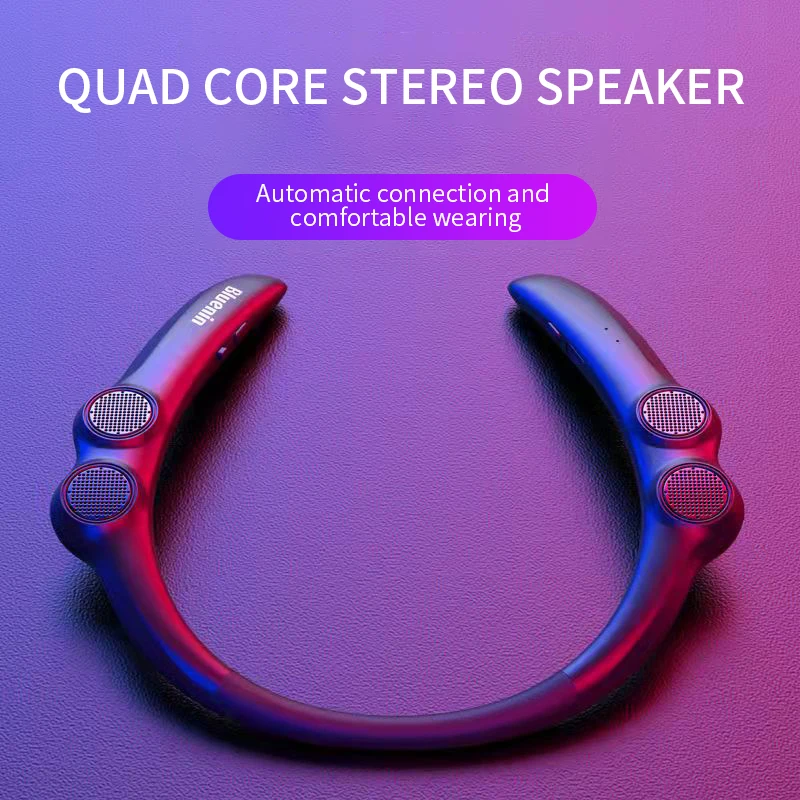 

Bluetooth Compatible Speaker Sports Sweat-proof Wearable Neck-mounted Wireless Subwoofer 3D Surround Stereo Portable Speaker