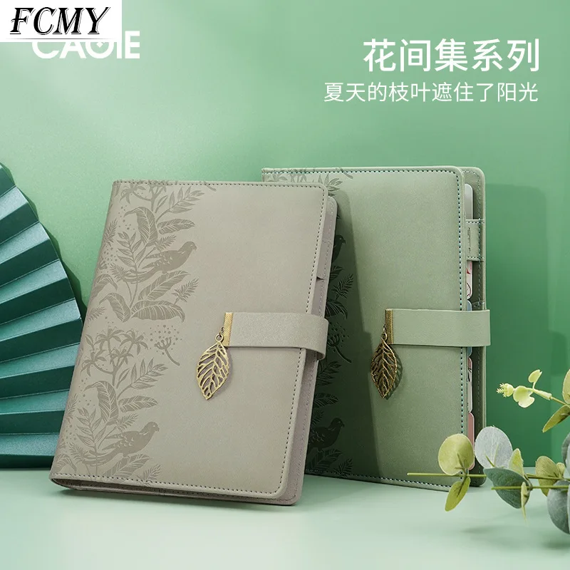 

A5 Loose-leaf Notebook Business Meeting Record Book Office Leather Binder Book Detachable Travelers Notebook Planner 2022