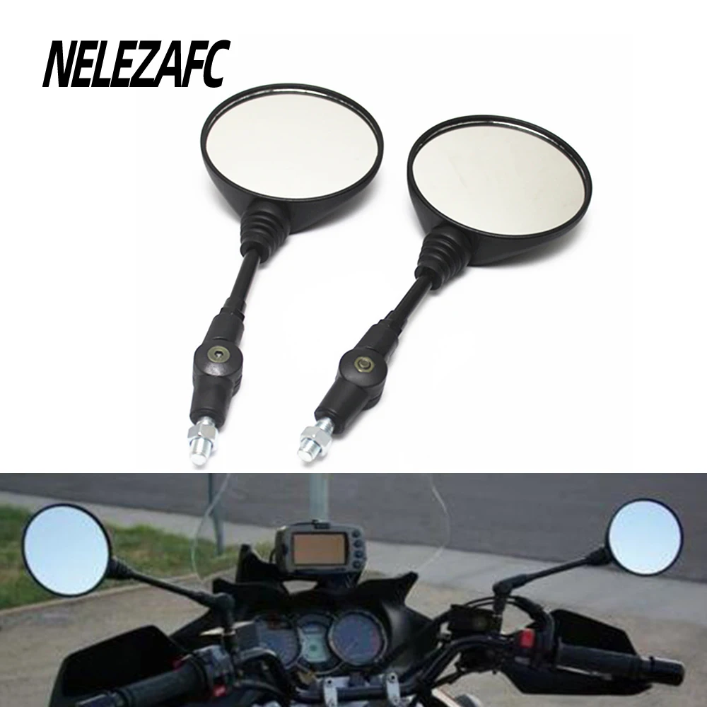 

10MM Motorcycle Round Mirrors Foldable Bike Rearview Fall Prevention Scooter Rear Mirror for KTM Motocross Motorbike Accessories