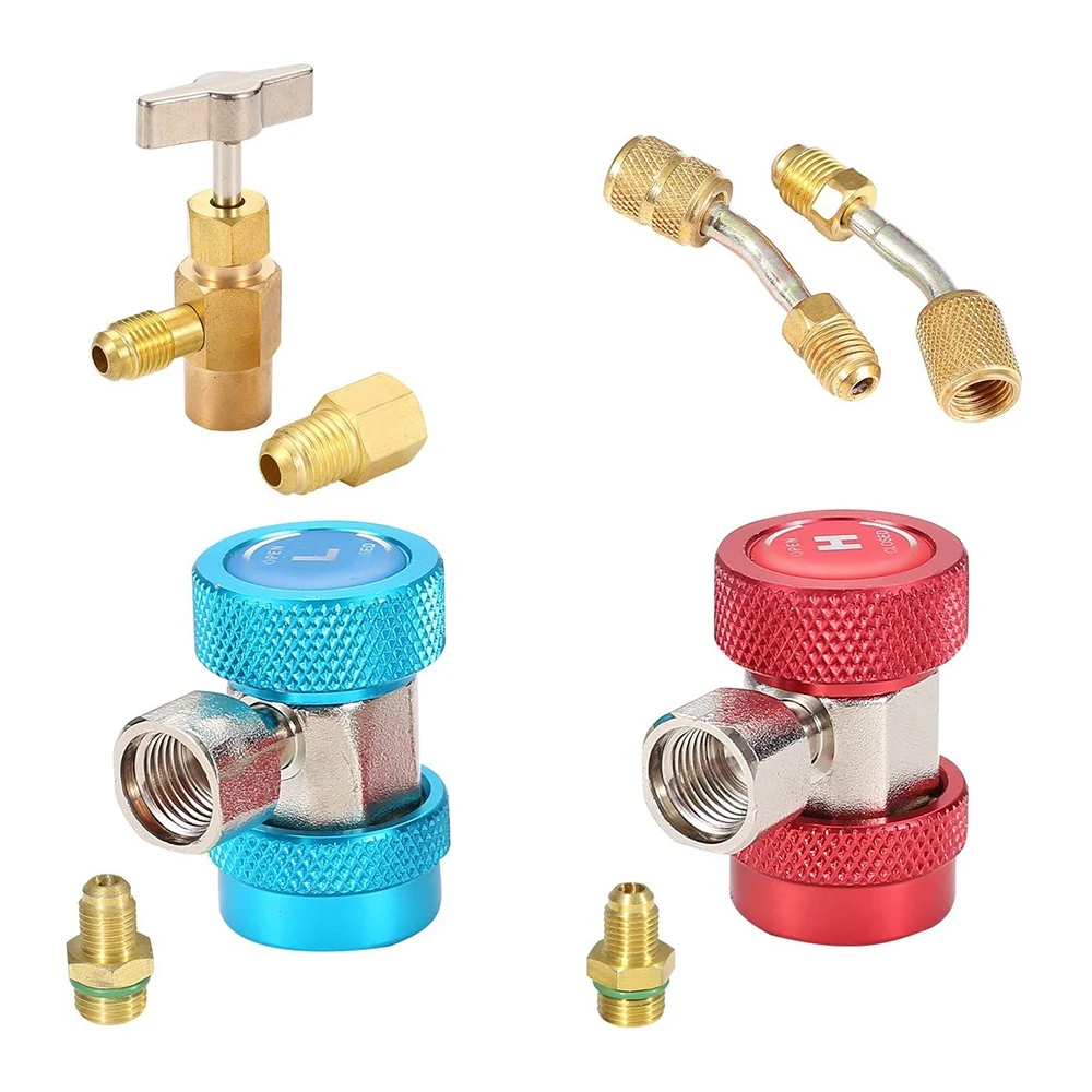 

AC R134A Freon Charging Refrigerant Kit,Including AC R134A Adapters Quick Couplers