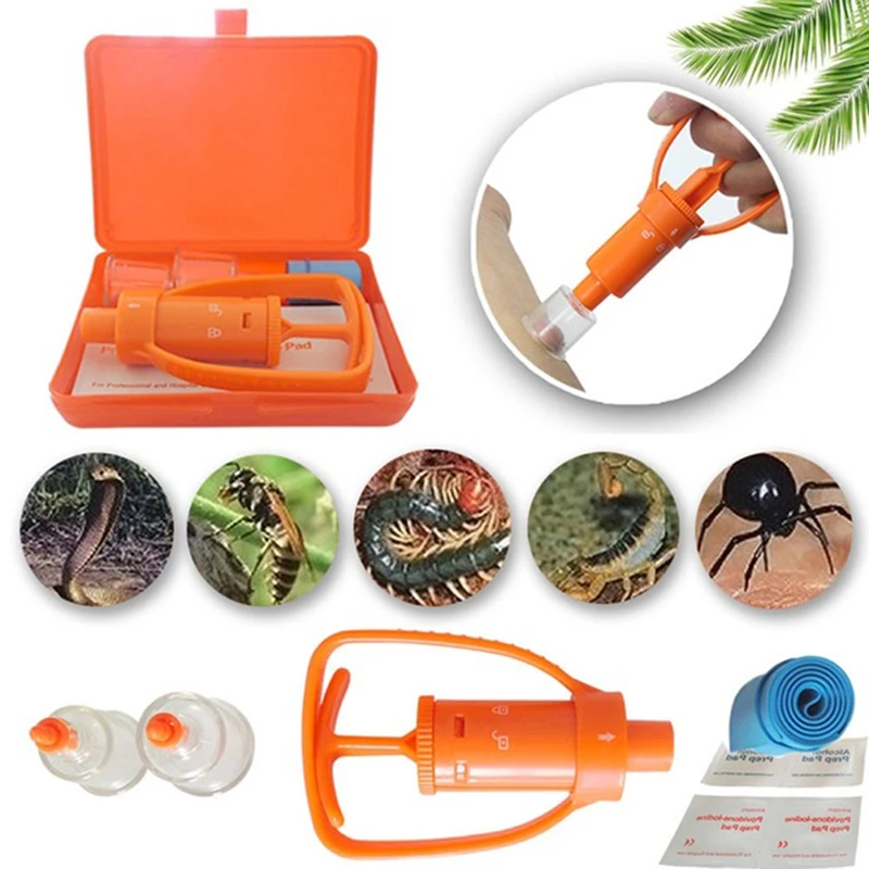 

Safety Outdoor Emergency Tool Kit Emergency Snake Bees Bite Survival Equipment Set Venom Extractor Protector Pump First Aid Kits