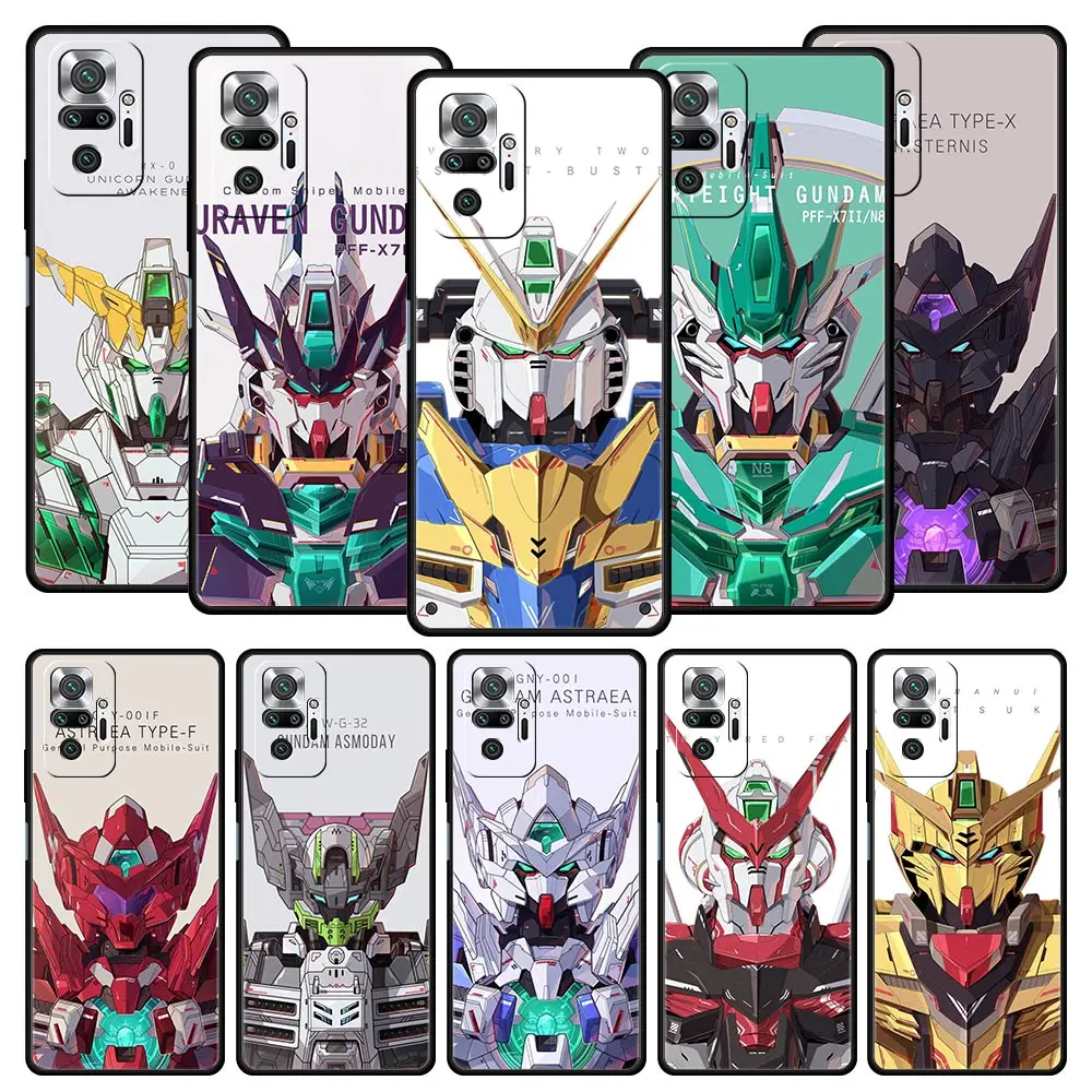 

Anime Gundams Phone Case For Xiaomi Redmi Note 11 10 9 8 Pro 11S 10S 9S 7 8T 9T 9A 8A 9C K40 Gaming 11T 5G Soft Silicone Cover