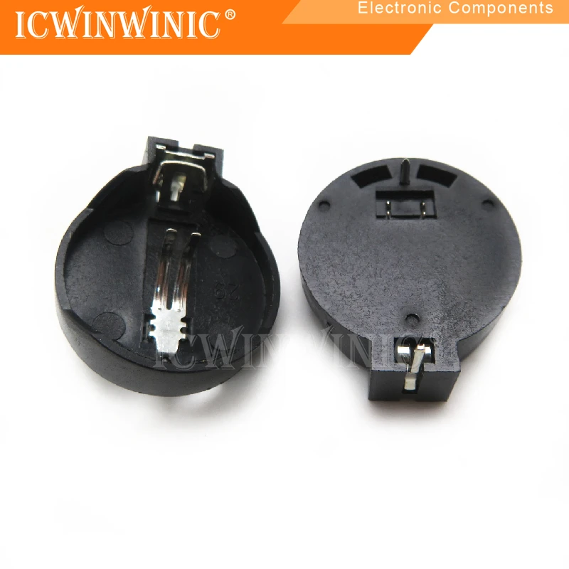 Держатель батареи с кнопкой CR2032 батарейный отсек 3 В горизонтальный луженый