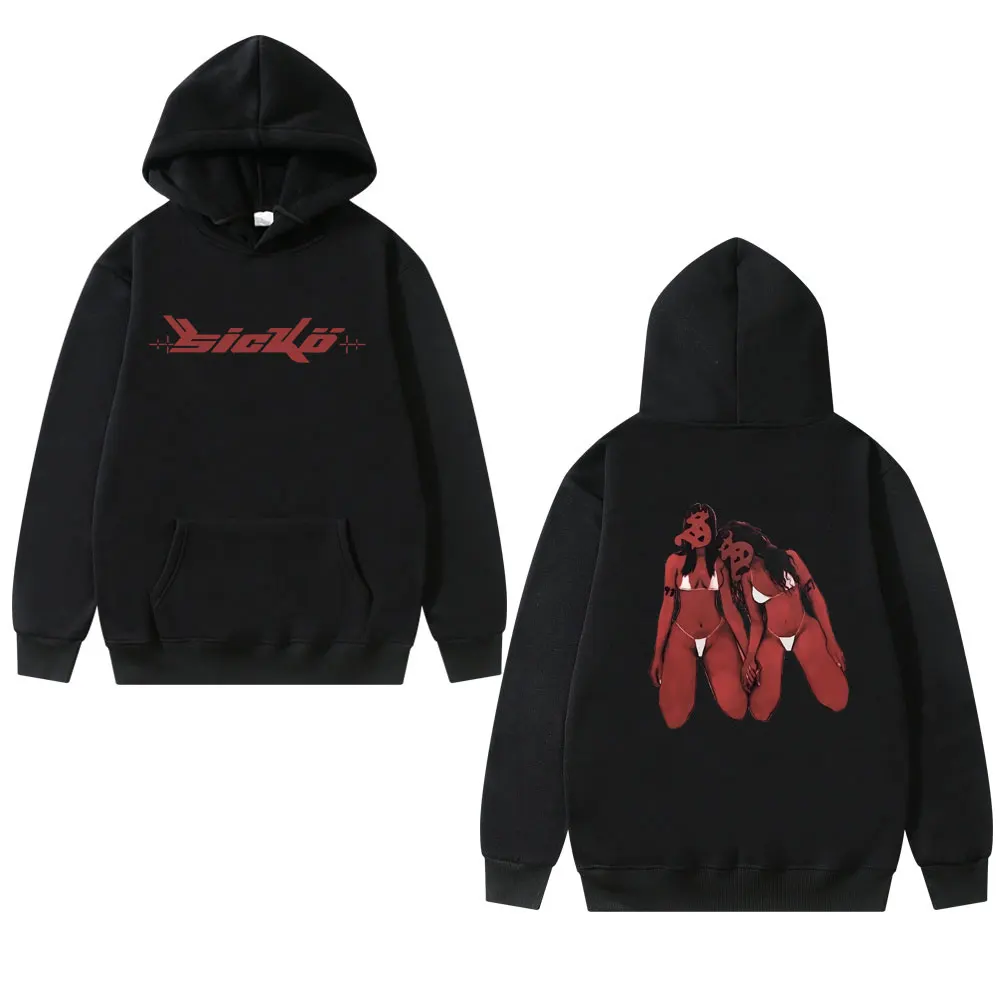 

90s Sicko Born From Pain Hoodie Male Hip Hop Vintage Loose Sweatshirt Men Women Fashion Casual Tracksuit Men's Oversized Hoodies