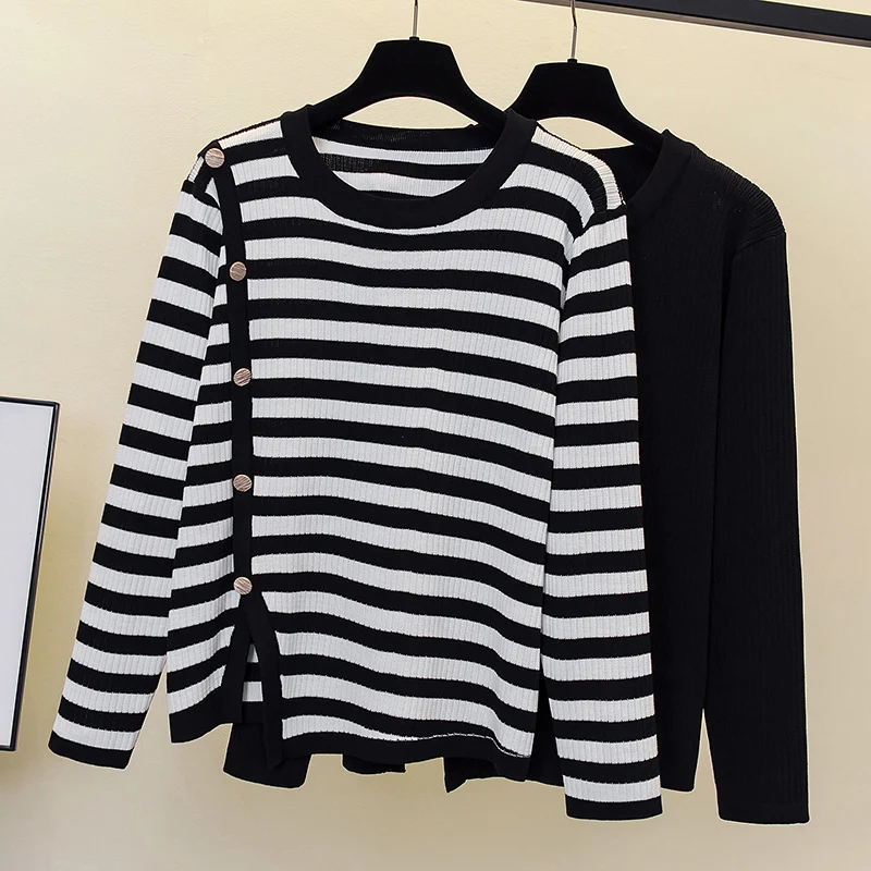 

Женский свитер в полоску Y2K, свободный винтажный свитер на пуговицах, Осень-зима 2022