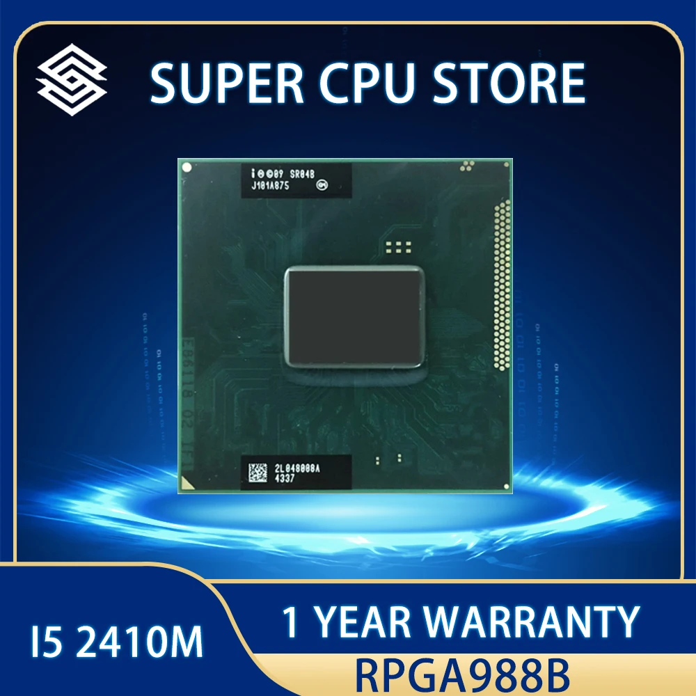 

Intel Core i5-2410M i5 2410M SR04B CPU Processor 3M 35W Socket G2 2.3 GHz Dual-Core Quad-Thread / rPGA988B