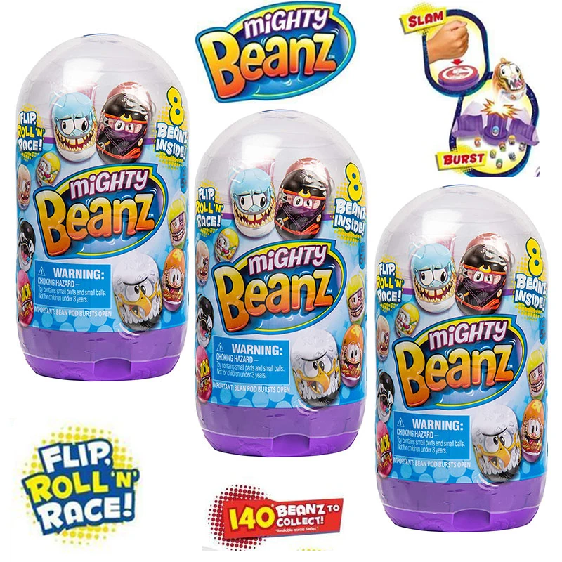 Original Mighty Beanz Toys Slam Pack 8 Pack Anime Figure Surprise Eggs Toy Blind Bag Mystery Box Capsule Toy Gachapon Surprise