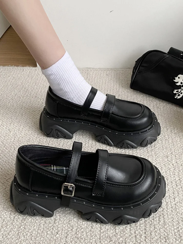 

Туфли женские на меху, оксфорды с круглым носком, платформа, без застежки, криперы, кожаная обувь на осень/зиму