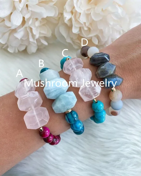  Beads Bracelets for Women White Howlite Agates Bracelet Shiny Healing Couple Bangles Female Jewelry Gifts