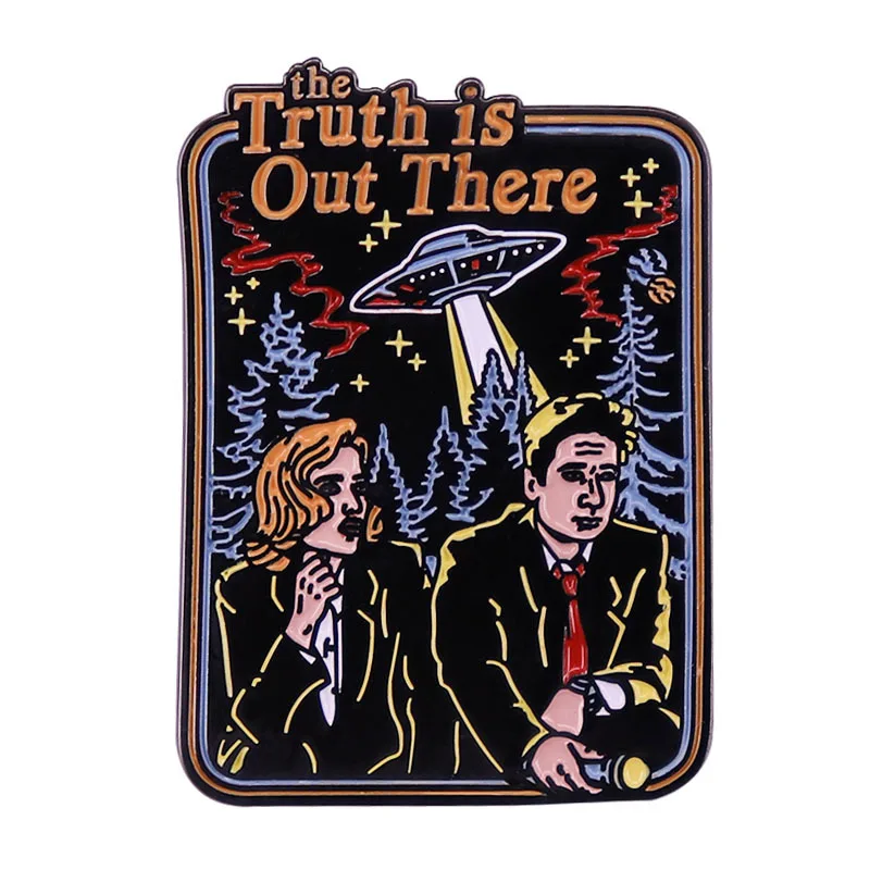 

"The Truth Is There" Brooch Sci-Fi Movie Album Peripheral Lapel Pin Badge Jacket Backpack Fashion Jewelry Accessories