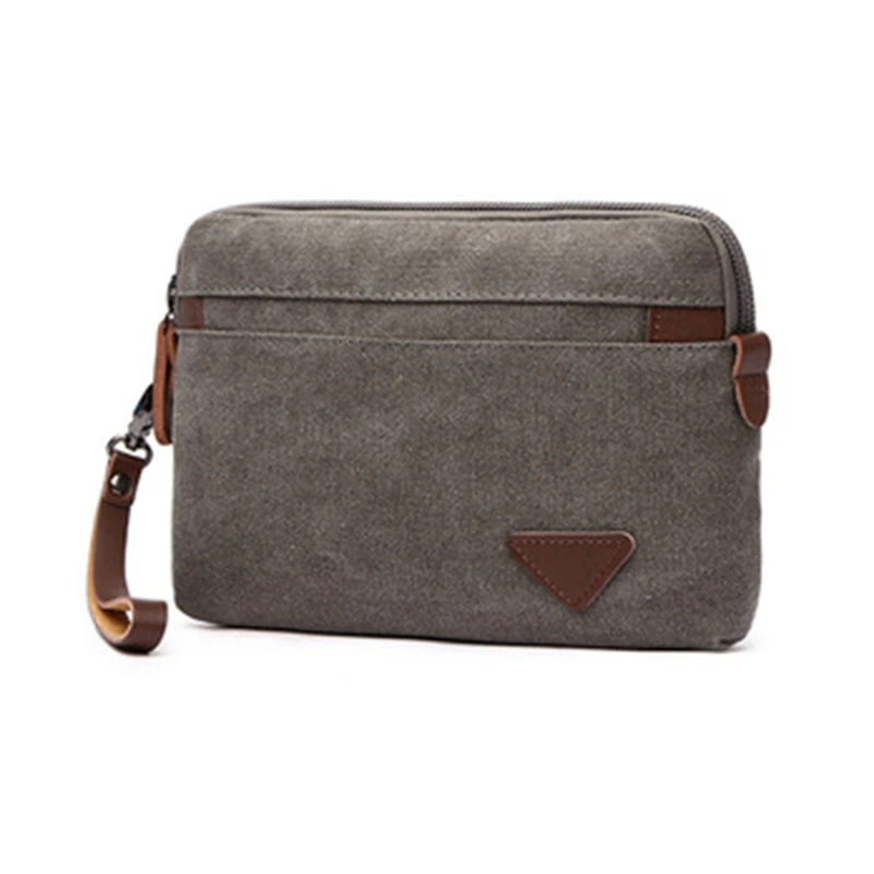 

2022 New Man Canvas Bag Top Quality Men's Wallet Coin Purse Multi-function Male Handbag Mobile Phone Bag Large Capacity Clutches