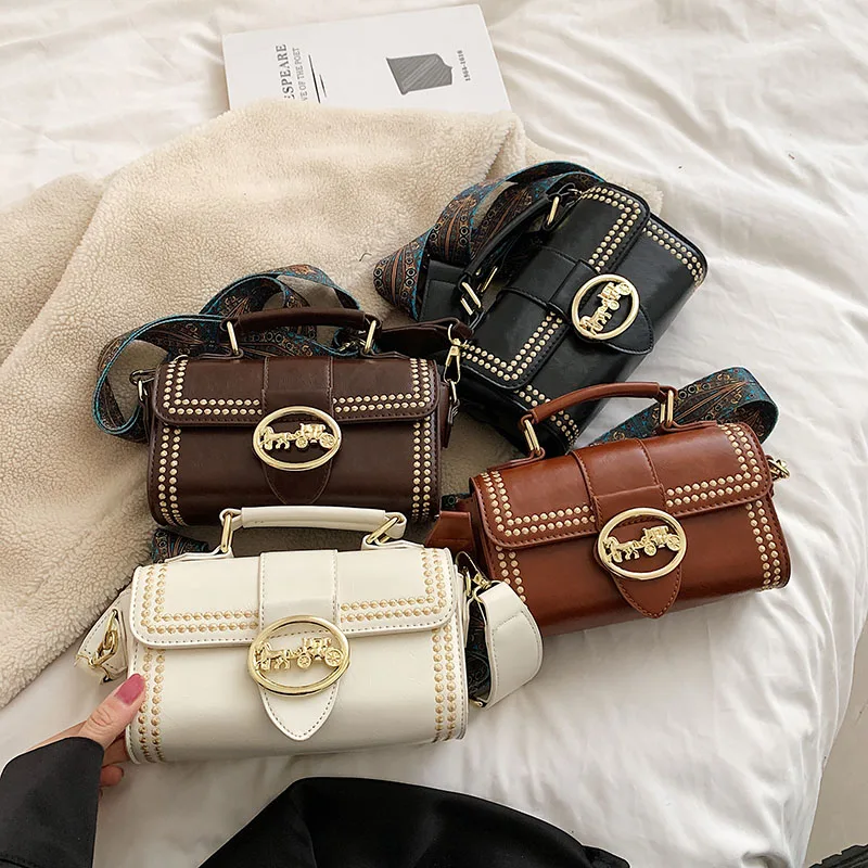 Vintage Square Crossbody Bags Women 2023 Fashion Commuter All-match Handbags Shoulder Bag For Shopping College Girl Phone Pack
