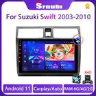 Автомобильная магнитола Srnubi Android 11 для Suzuki Swift 2003-2008 2009 2010 мультимедийный видеоплеер 2Din навигация GPS DVD для Carplay