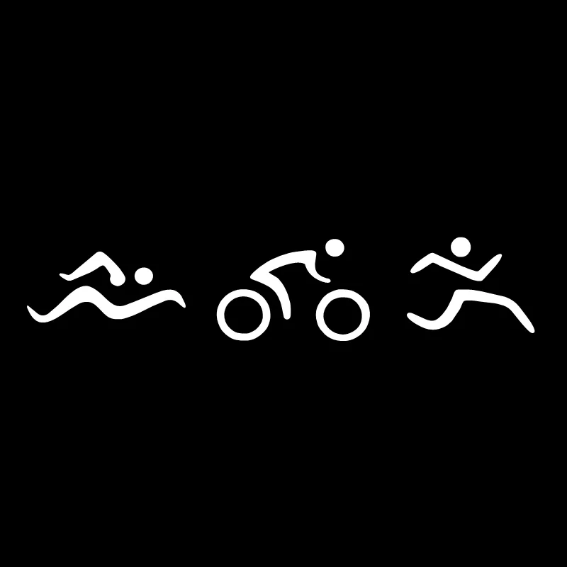 

FUYOOHI внешние/защитные модные наклейки крутой триатлон плавание велоспорт бег уникальный силуэт автомобильная наклейка ПВХ Декор графика