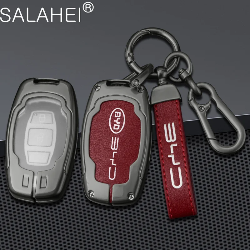 

Vintage Metal Leather Car Key Case Cover Shell For BYD F0 F3 S6 S7 l3 G3 Song MAX G6 Yuan Su Rui Keychain Styling Accessories