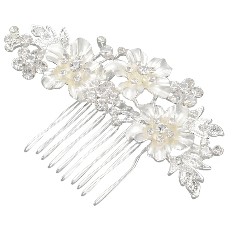 

Wedding Bridal Hair Combs Vintage Imitation Crystal Hairpins Prom Jewelry Gold Silver Flower Pattern Hair Accessories Pins Women