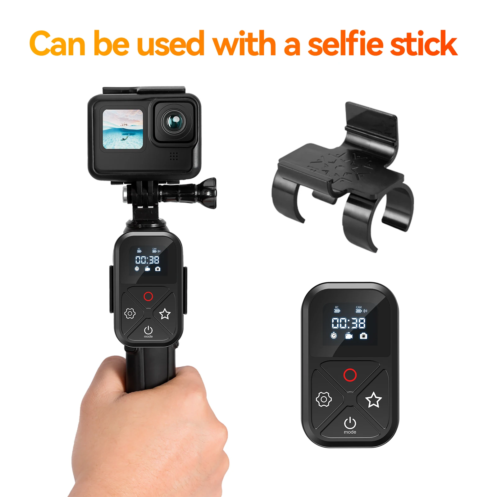 Фото Беспроводной пульт дистанционного управления Bluetooth для GoPro Hero 13 12 11 10 9 с ремешком на запястье, дальность действия 80 м, умный пульт для аксессуаров GoPro №5
