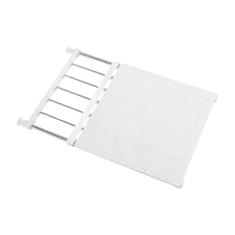 

Shelf Organizer Closet Tension Cabinet Separator Shelves Rack Storage Kitchen Saver Space Clothes Bathroom Adjustable Expandable