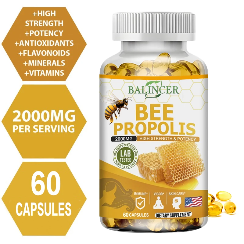 

Balincer Propolis Natural Dietary Supplement - Promotes Healthy Immune System, Sore Throat Relief, Skin Care & Vitality