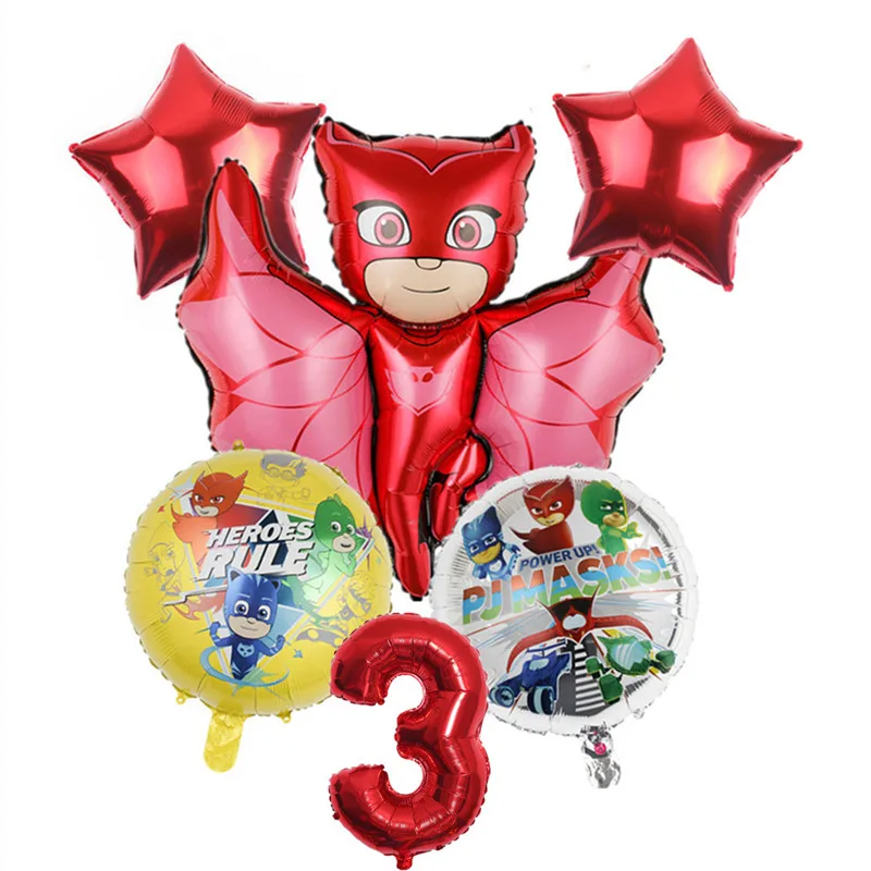 Маски PJ набор воздушных шаров из алюминиевой пленки 6 шт. мультяшная аниме маска