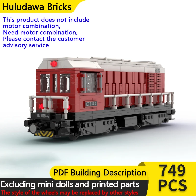 Фото Конструктор City Car Model MOC: Дизельный локомотив V75, модульная технология, развивающая игрушка для детей, подарок на праздник, набор для сборки №1