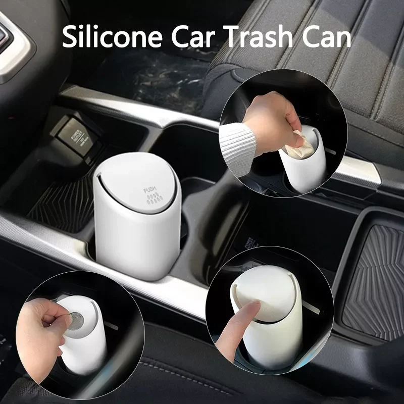 

Auto Car Garbage Trash Can Universal Silicone Garbage Dust Case Holder Rubbish Bin Interior Organizer Storage Box Accessories
