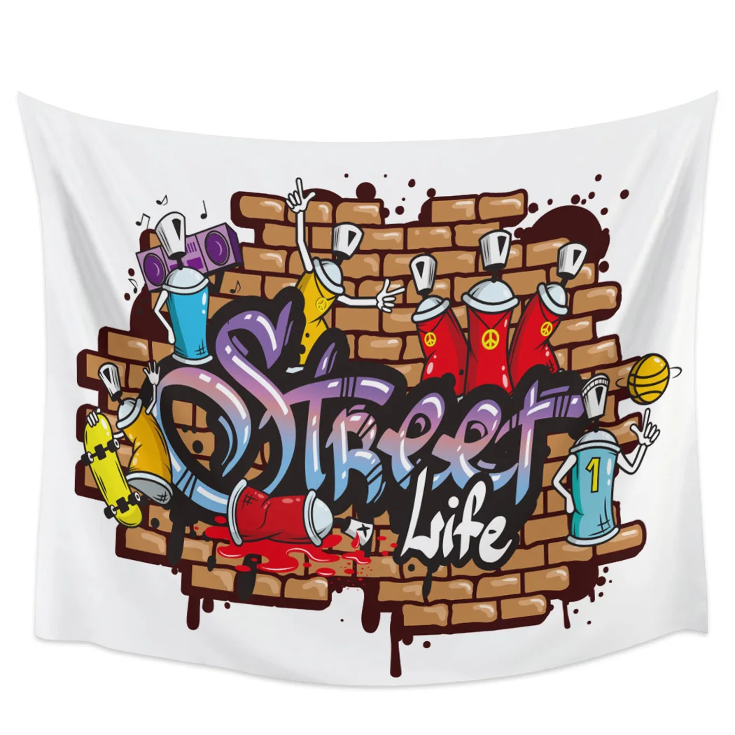 

Graffiti Art Wall Blackout Curtains Table Runner Bathroom Set Blanket Tapestry