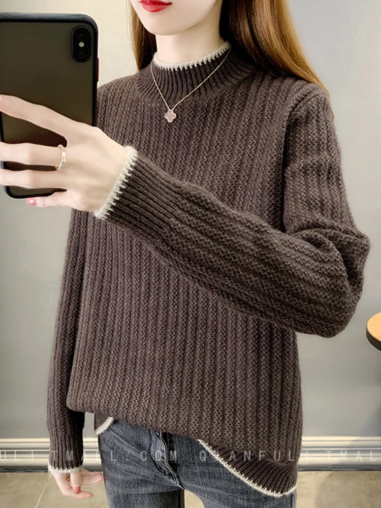 

Женский Теплый свитер TIGENA, винтажный вязаный пуловер с длинным рукавом, джемпер на осень и зиму 2022