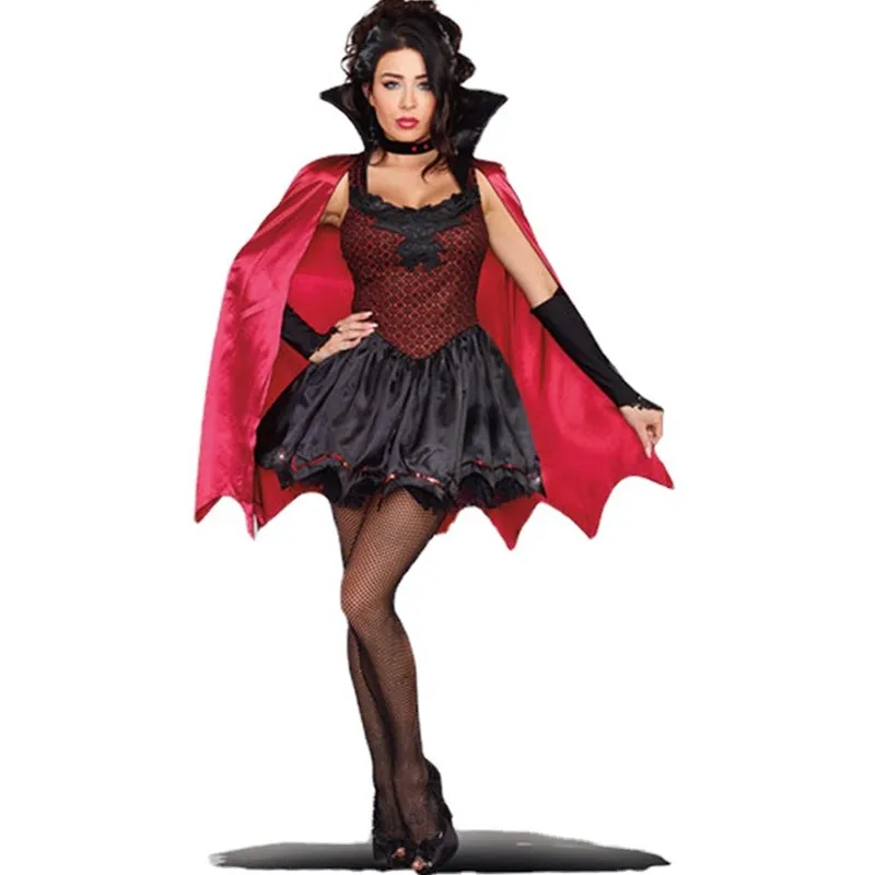 

Halloween Medieval Scary Gothic Victorian Vampire Queen Cosplay Costume Carnival Party Drama Devil Bat Witch Fancy Dress