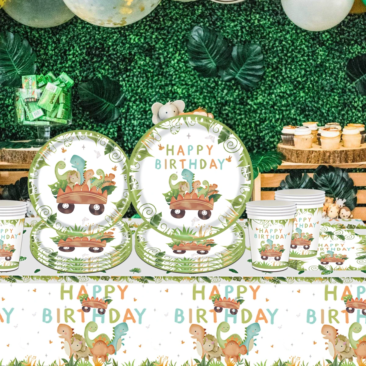 

Одноразовая посуда в виде динозавра, украшение для дня рождения, товары для детского праздника в виде джунглей, животных, динозавра, детская вечеринка