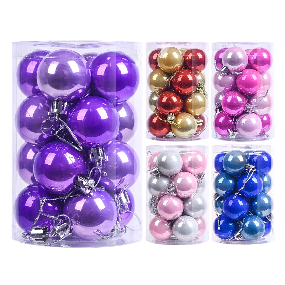 

Pearlescent Christmas Ball Ornaments 4/6/8cm Shatterproof Christmas Tree Balls Holiday Decoration 16pcs Set