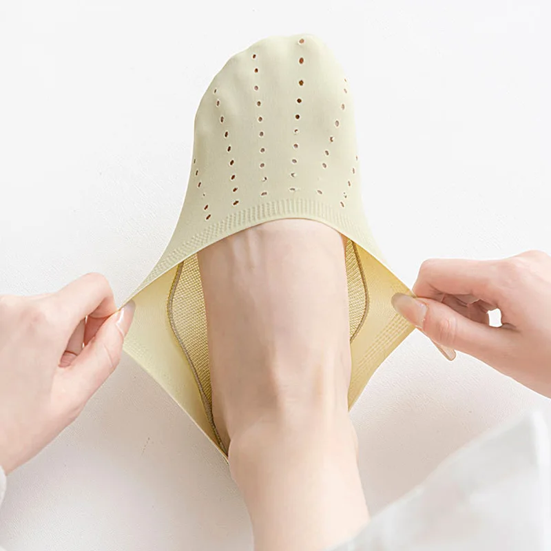 3Pairs Boat Socks Women's Summer Thin Cotton Bottom Anti slip Non falling Breathable Holes No Show Invisible Soft Mesh Socks New